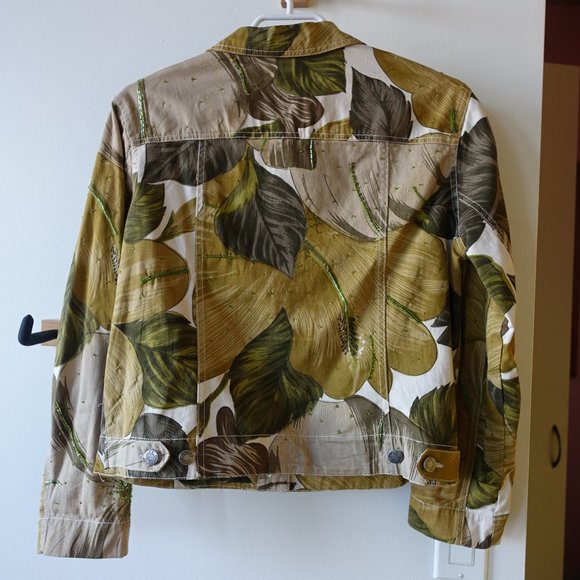 Chico's Design embellished beaded floral jacket 0 2 XS - Picture 10 of 15